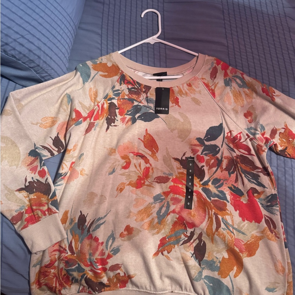 Torrid Multicolor Floral Sweatshirt